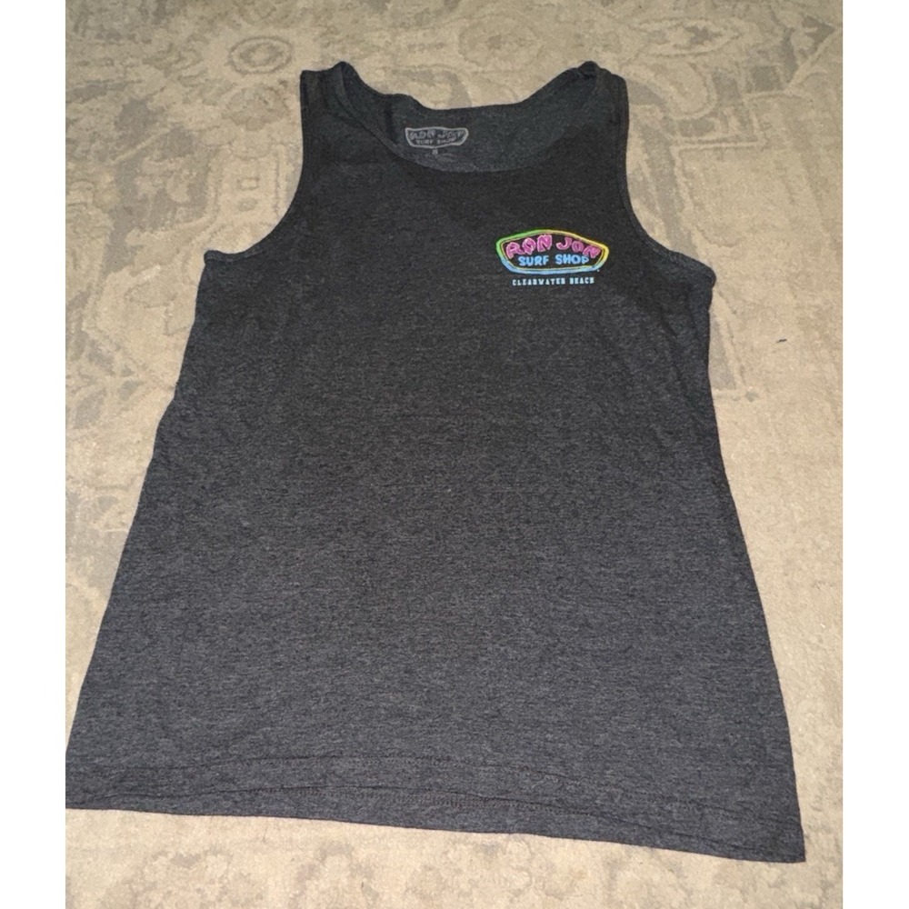 Ron Jon Surf Shop Clearwater Beach FL Gray Tank Top Surf Surfing Mens SZ Small